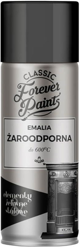 Varmebestandig emalje op til 600°C Forever Paints 400 ml sort