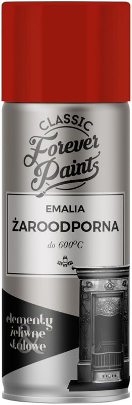 Varmebestandig emalje op til 600°C Forever Paints 400 ml rød
