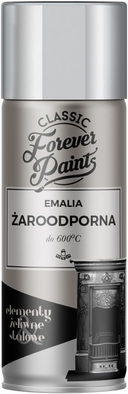 Varmebestandig emalje op til 600°C Forever Paints 400 ml sølv