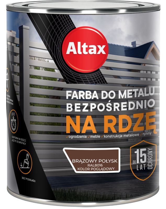 Altax antikorrosionsmaling brun blank 0,75 l