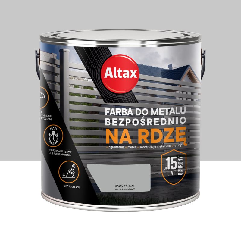 Altax antikorrosionsmaling grå halvmat 2,5 l