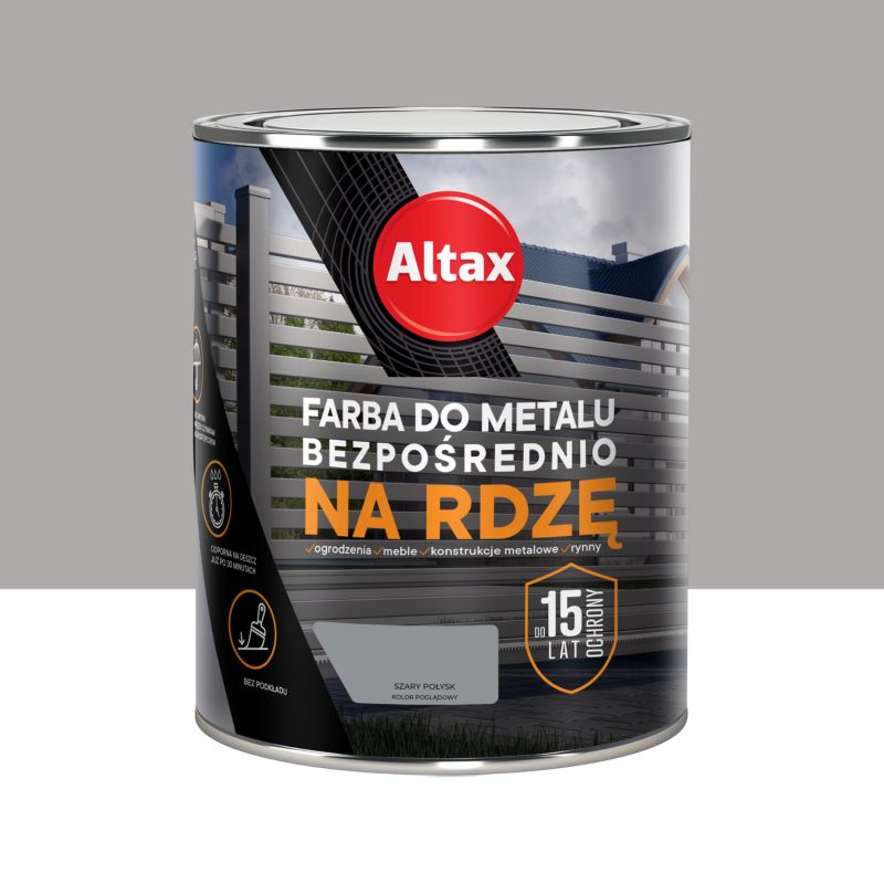 Altax antikorrosionsmaling grå blank 0,75 l