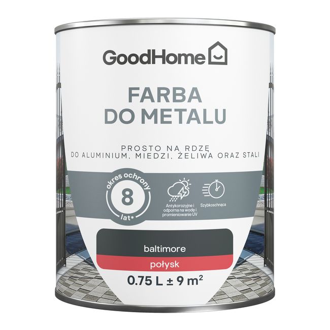 GoodHome antikorrosionsmaling i antracitglans 0,75 l