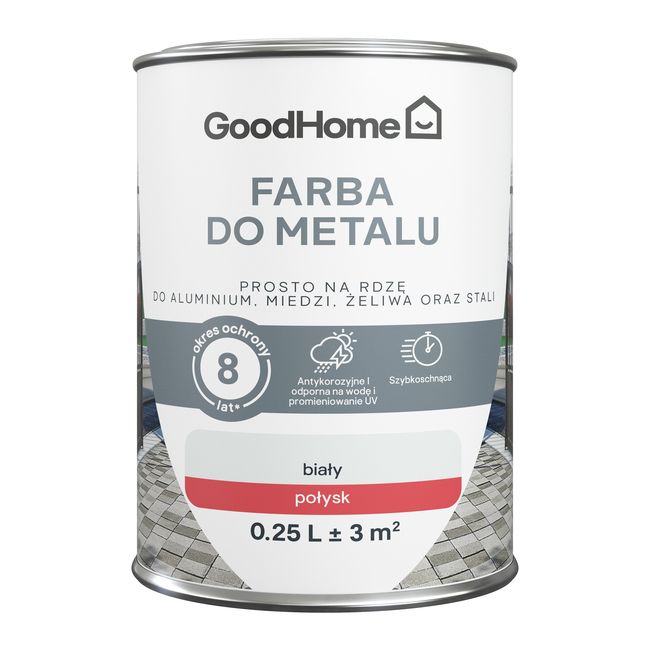 GoodHome antikorrosionsmaling blank hvid 0,25 l