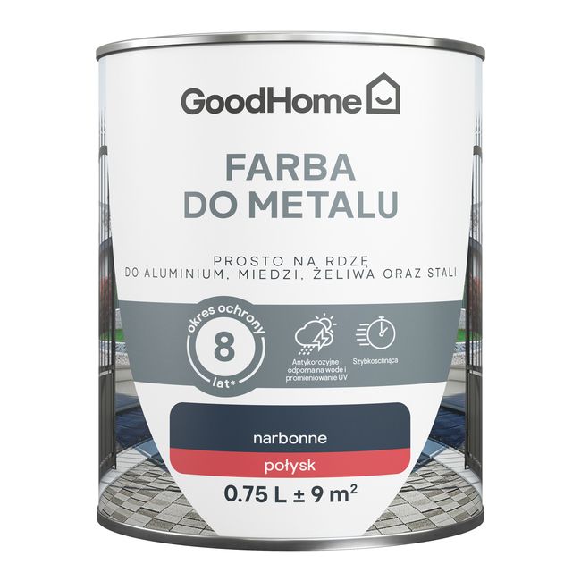 GoodHome antikorrosionsmaling i blank mørkeblå 0,75 l