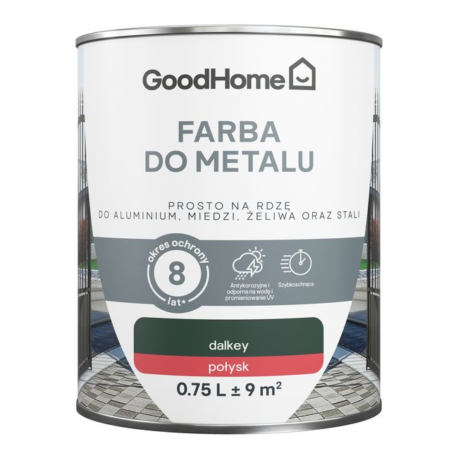 GoodHome antikorrosionsmaling højglans mørkegrøn 0,75 l