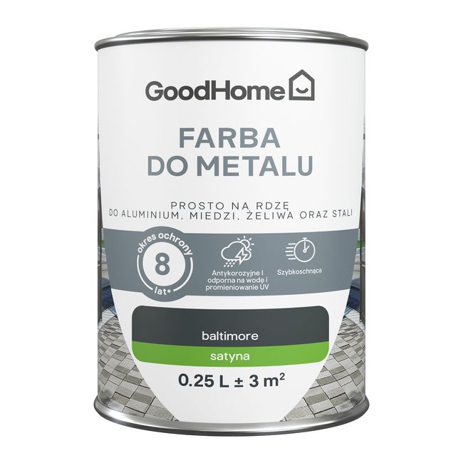 GoodHome antikorrosionsmaling satin antracit 0,25 l