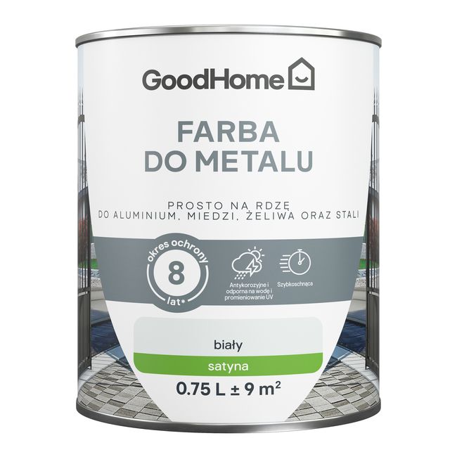 GoodHome antikorrosionsmaling satin hvid 0,75 l