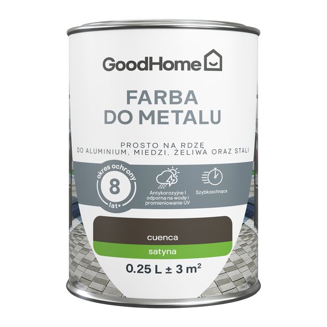 GoodHome antikorrosionsmaling satin brun 0,25 l