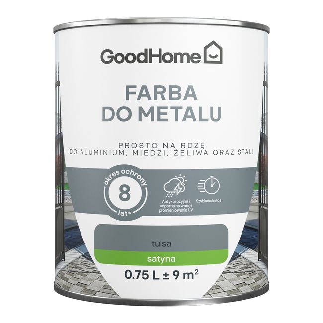 GoodHome antikorrosionsmaling satin mørkegrå 0,75 l