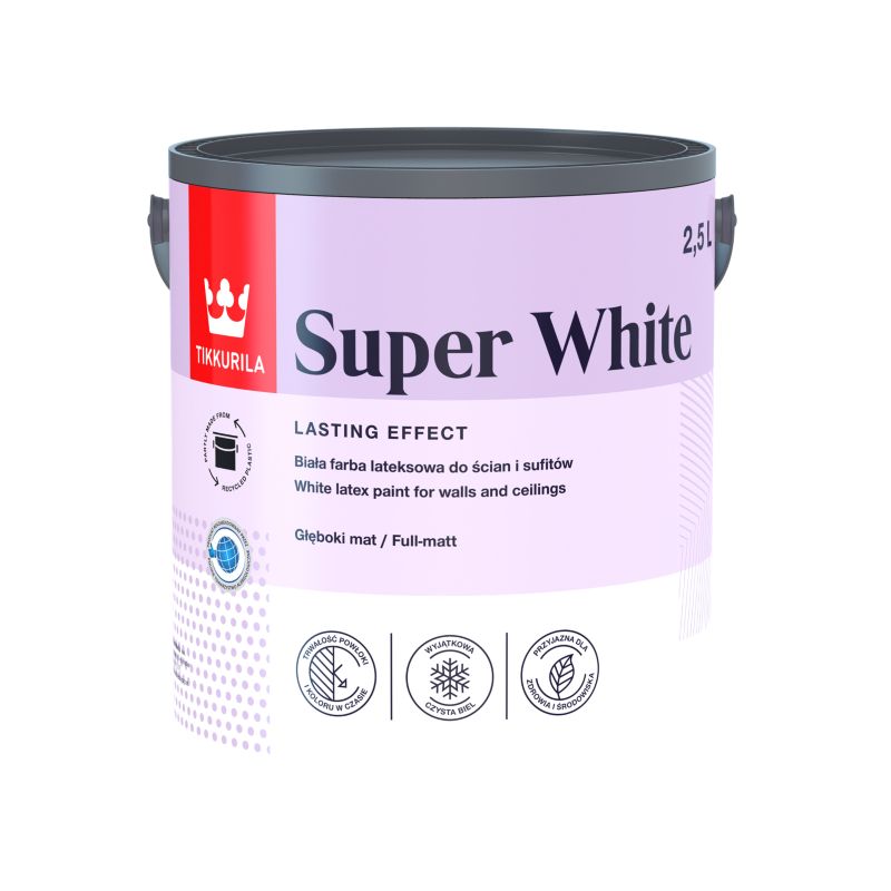 Tikkurila Super White hvid maling 2,5 l