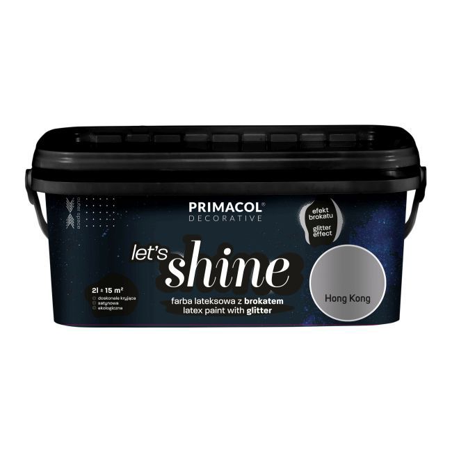 Primacol Let's Shine dekorativ maling Hong Kong mørkegrå 2 l