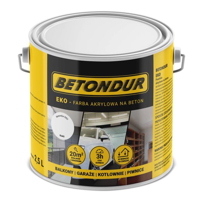 Betondur Eko hvid betonmaling 2,5 l