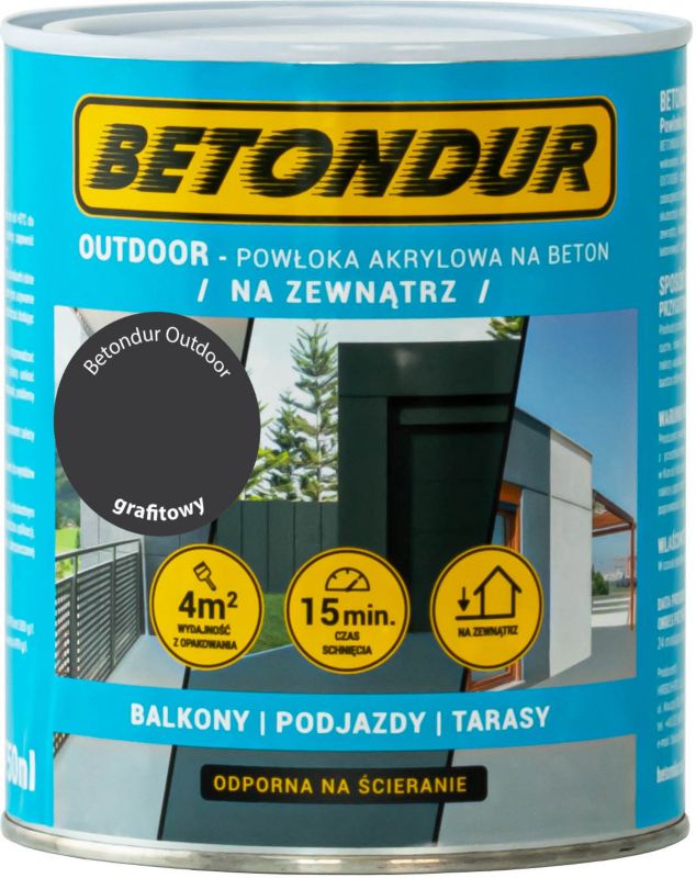 Betondur Outdoor grafitgrå betonmaling 0,75 l
