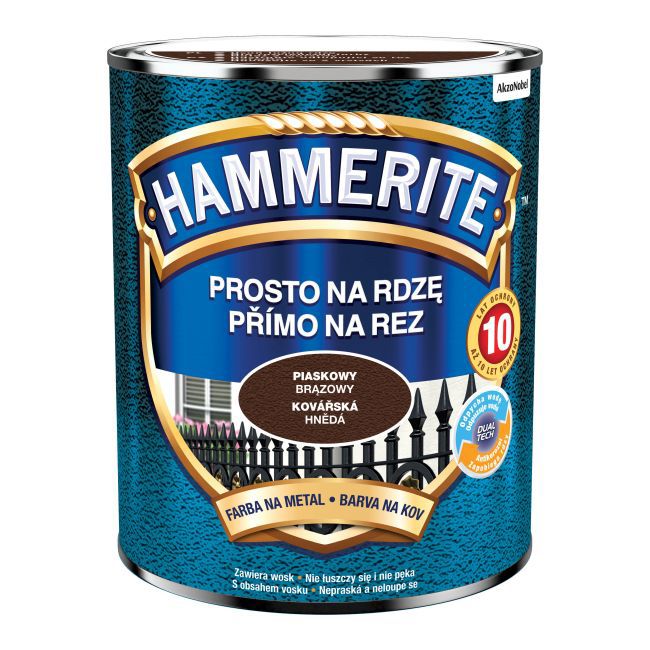 Hammerite metalmaling i sandbrun, 0,7 l