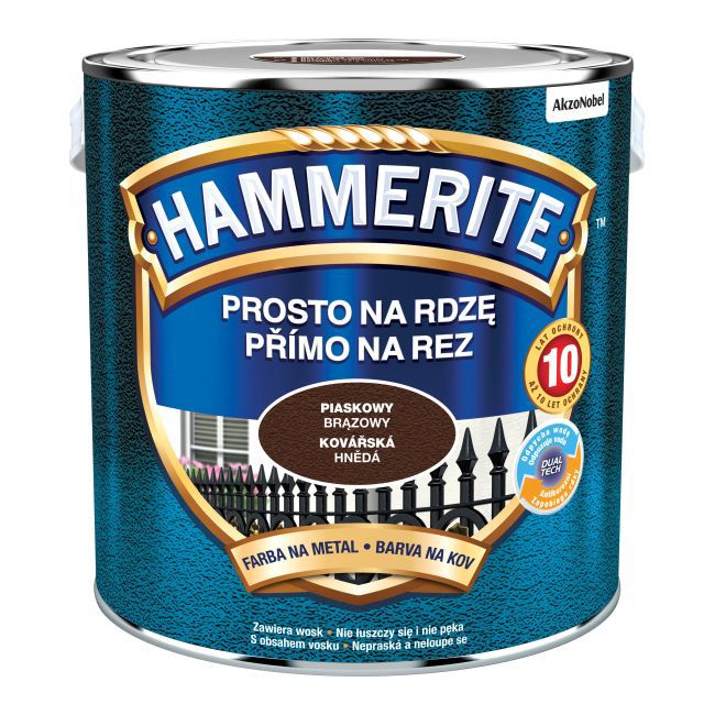Hammerite metalmaling i sandbrun, 2,5 l