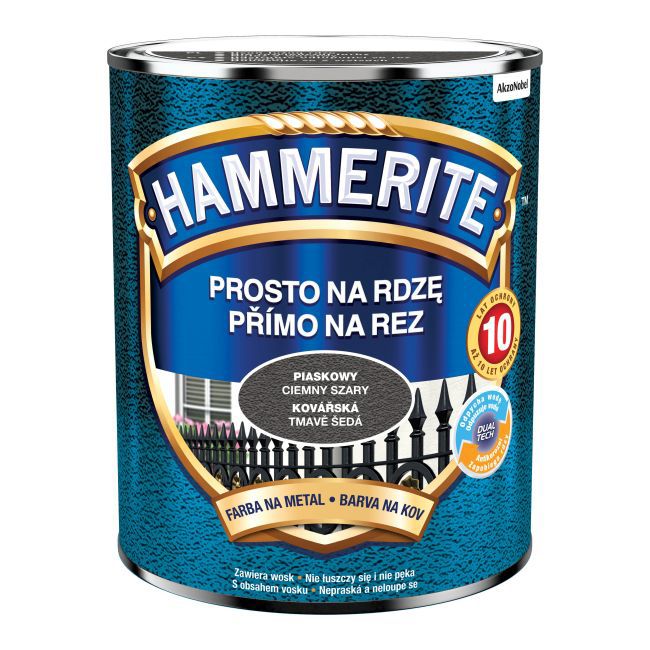Hammerite metalmaling i mørk sandgrå 0,7 l