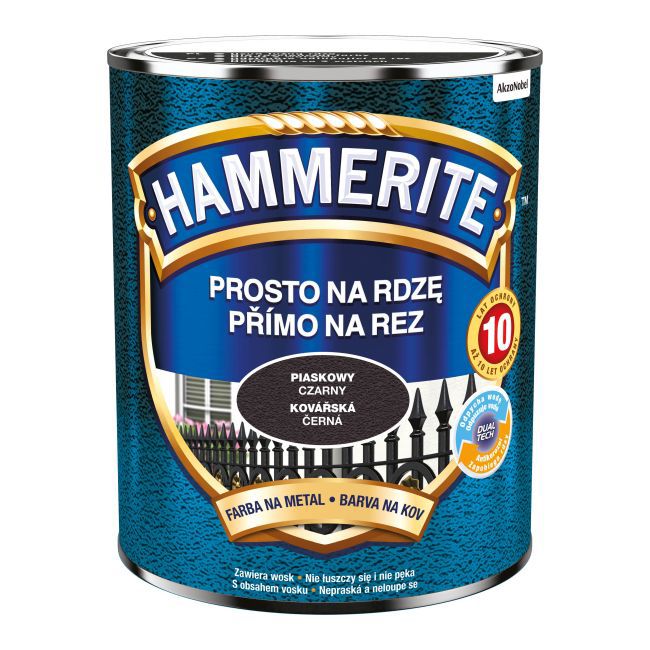 Hammerite metalmaling sandet sort 0,7 l