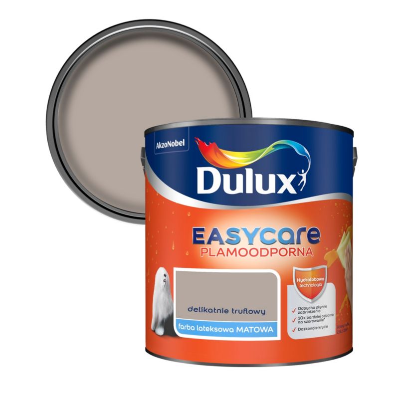 Dulux EasyCare maling i blid trøffelfarve 2,5 l