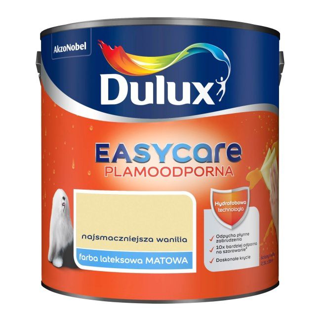 Dulux EasyCare maling i farven "Lækker vanilje" 2,5 l