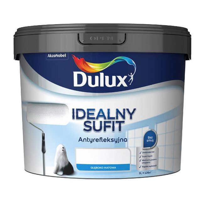 Dulux Ideal Sufit hvid maling 9 l