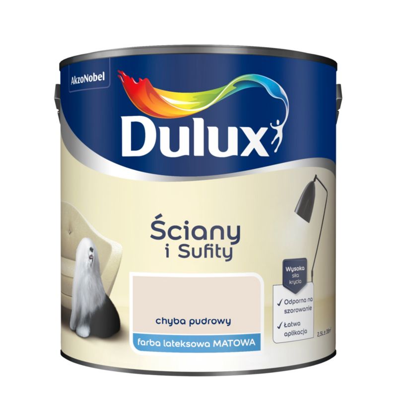 Dulux vægmaling og loftmaling i pudderfarve 2,5 l