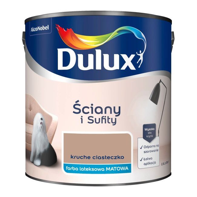 Dulux maling til vægge og lofter i farven sprød småkage 2,5 l