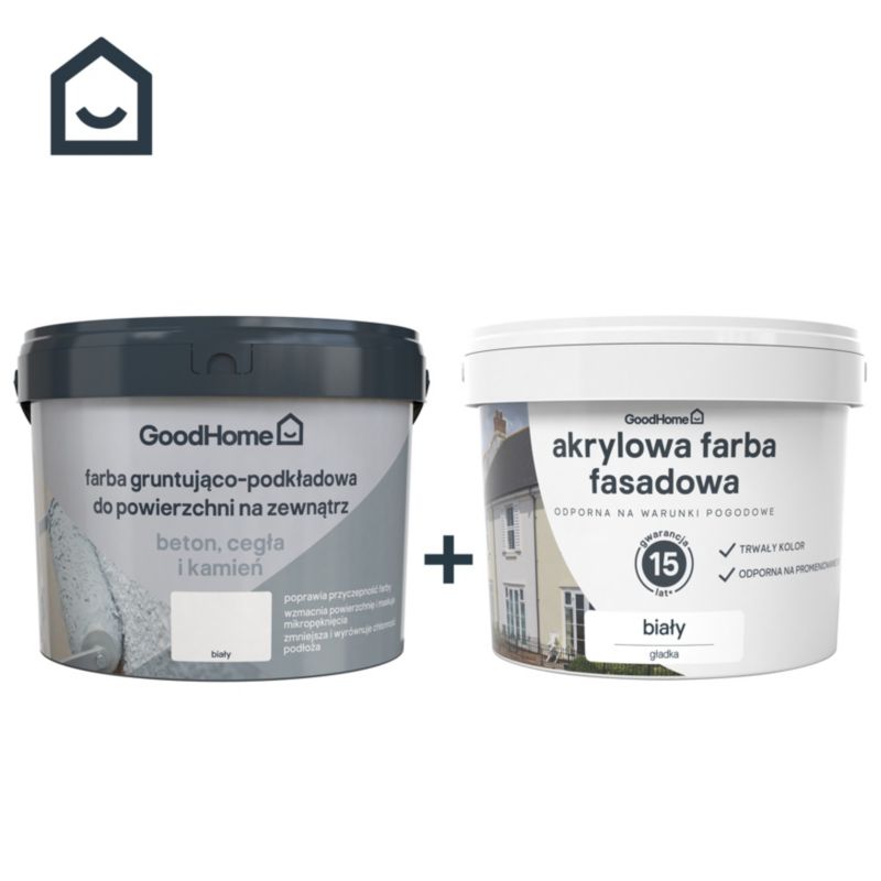 GoodHome facadefarve hvid 10 l