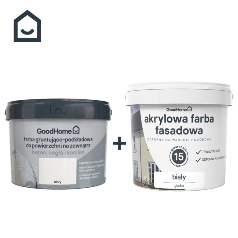 GoodHome facadefarve hvid 5 l