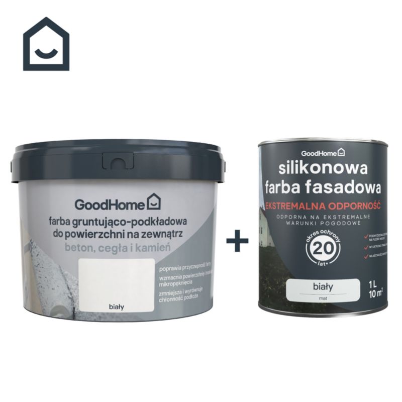 GoodHome Premium facadefarve hvid 1 l