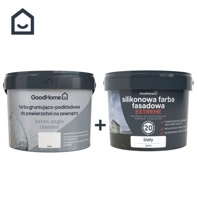 GoodHome Premium facadefarve hvid 10 l