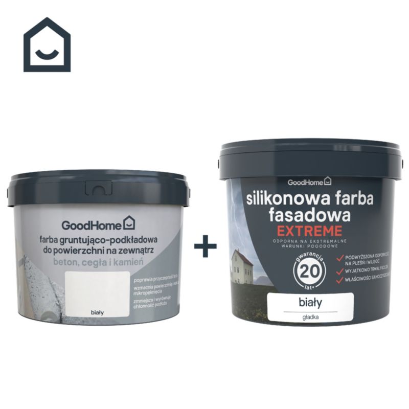 GoodHome Premium facadefarve hvid 5 l