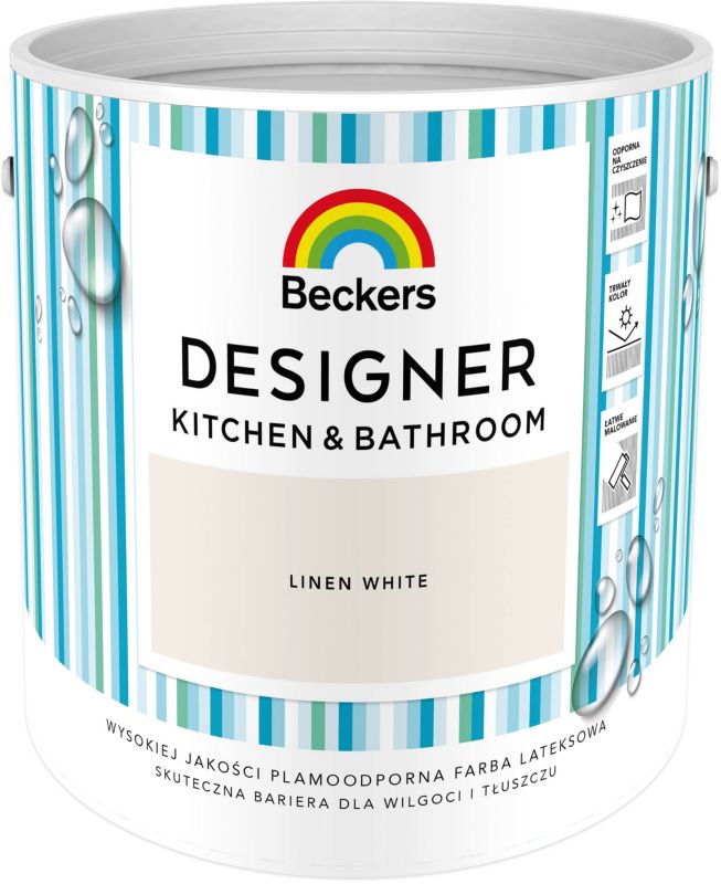 Beckers Designer Kitchen & Bathroom farve i Linen White, 2,5 l
