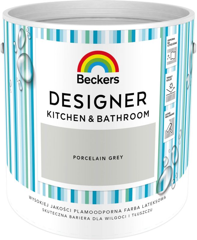 Beckers Designer Kitchen & Bathroom farve i Porcelain Grey, 2,5 l