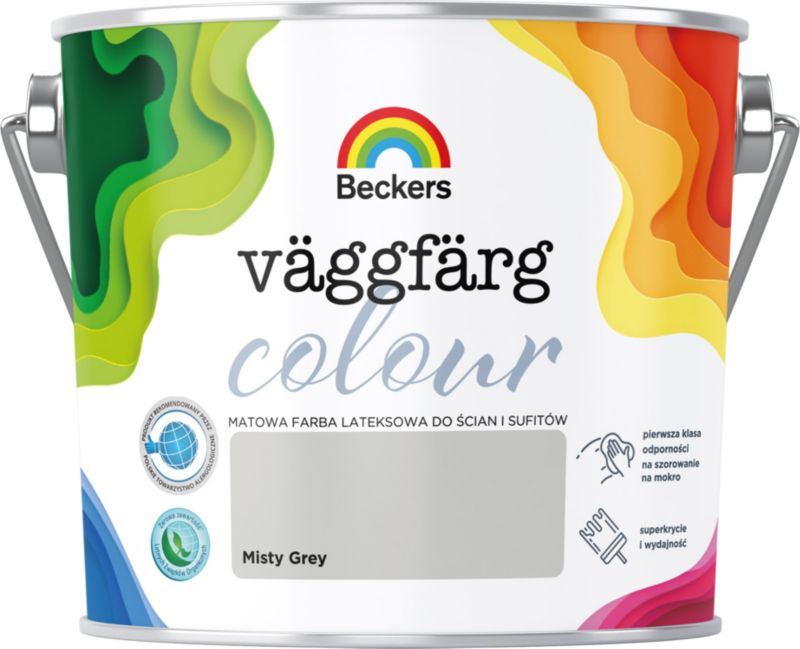 Beckers Vaggfarg farve i misty grey, 2,5 l