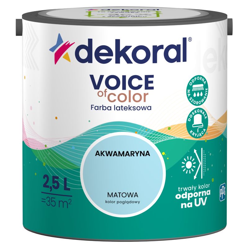 Dekoral Voice of Color farve i akvamarin, 2,5 l