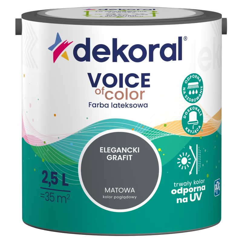 Dekoral Voice of Color farve i elegant grafit, 2,5 l