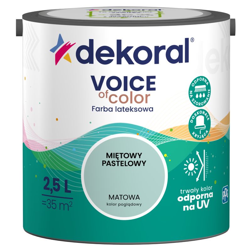 Dekoral Voice of Color farve i pastel-mynte, 2,5 l