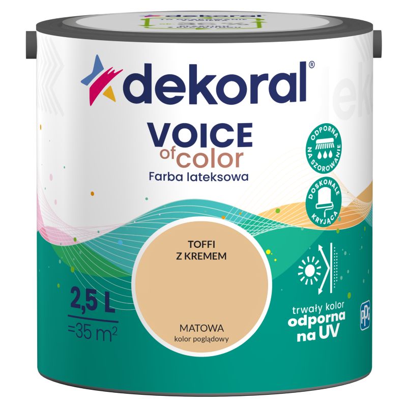Dekoral Voice of Color farve i toffi med creme, 2,5 l