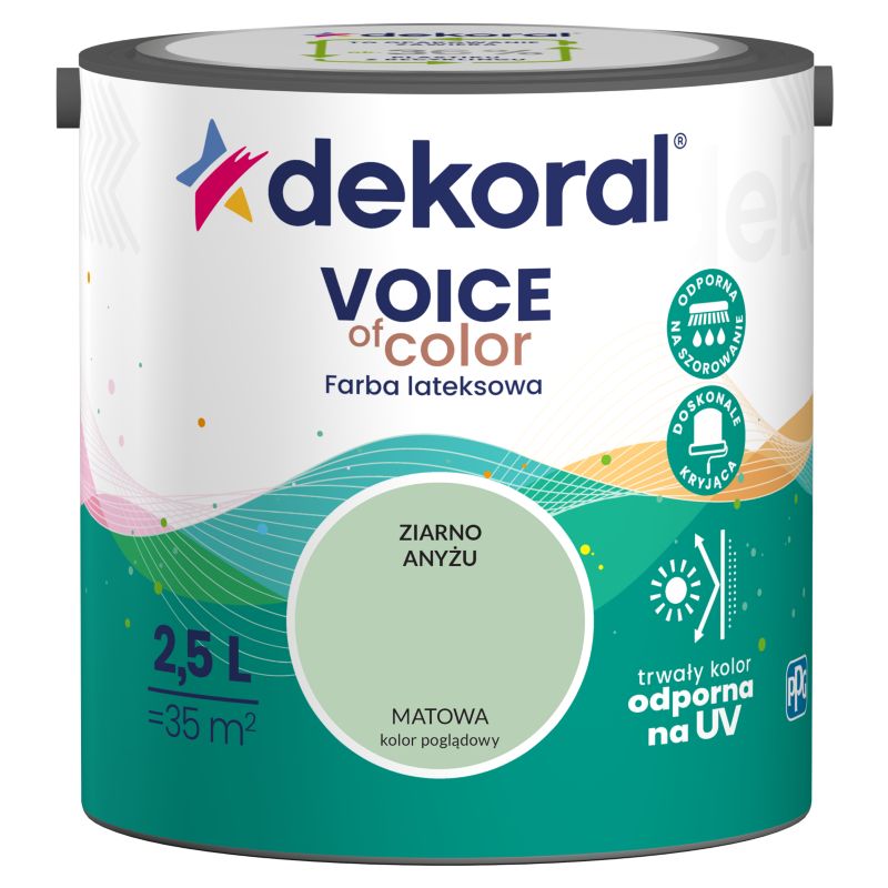 Dekoral Voice of Color farve i farven anisfrø, 2,5 l
