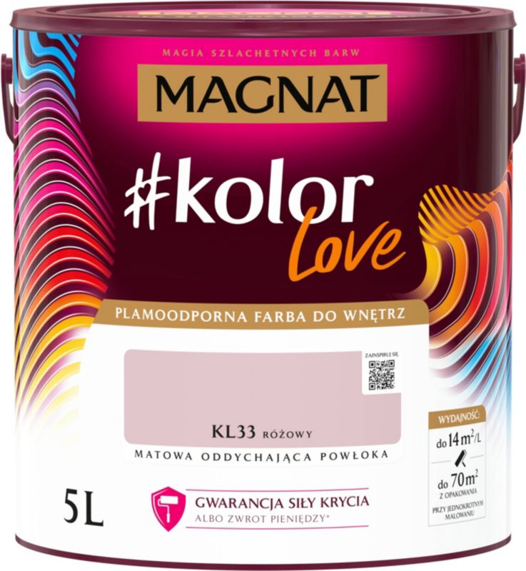 Plamemodstandsdygtig farve Magnat #kolorLove KL33 pink 5 l