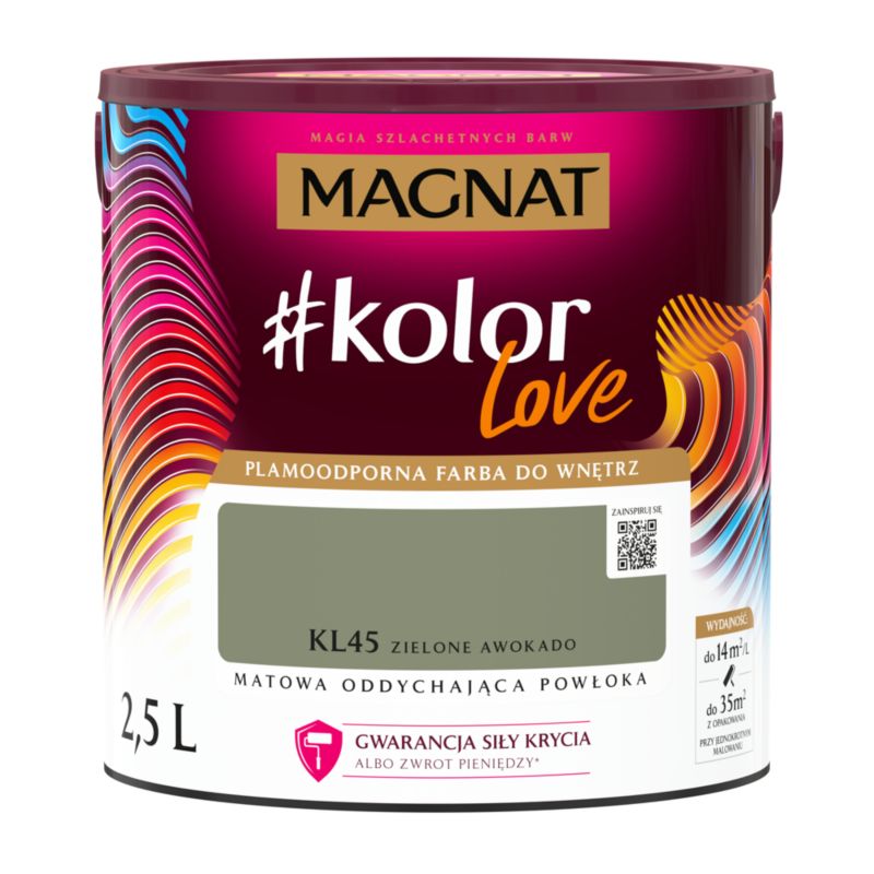 Plamemodstandsdygtig farve Magnat #kolorLove KL45 grøn avocado 2,5 l