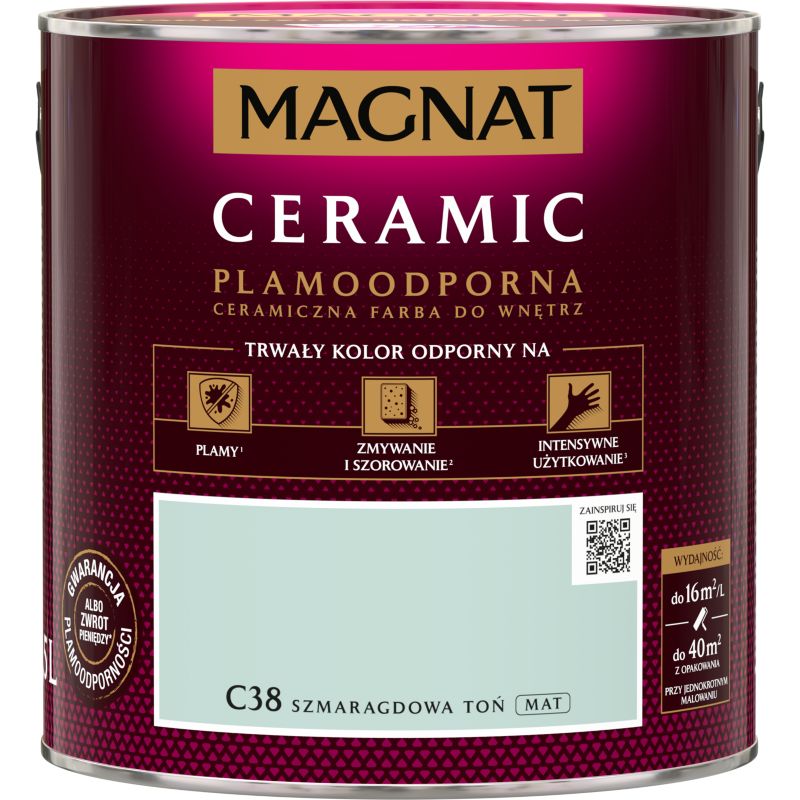 Magnat Ceramic C38 maling i smaragdgrøn tone 2,5 l