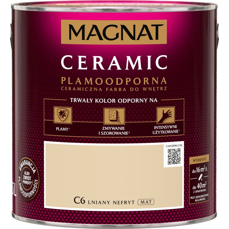 Magnat Ceramic C6 maling i farven hørgrøn nefrit 2,5 l