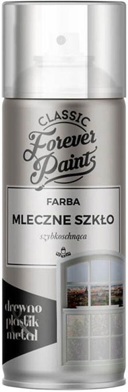 Forever Paints hurtigttørrende mat hvid maling til frostet glas 400 ml