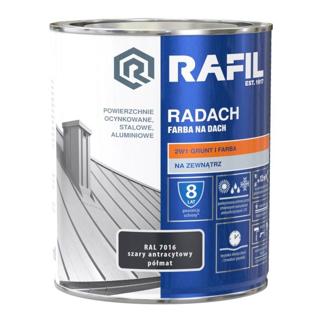 Tagmaling Rafil Radach grå antracit RAL7016 0,75 l