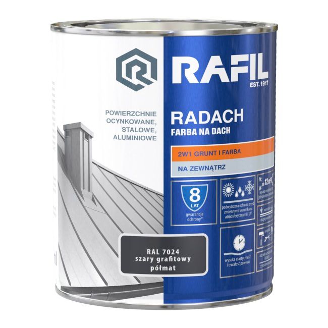 Tagmaling Rafil Radach grå grafit RAL7024 0,75 l