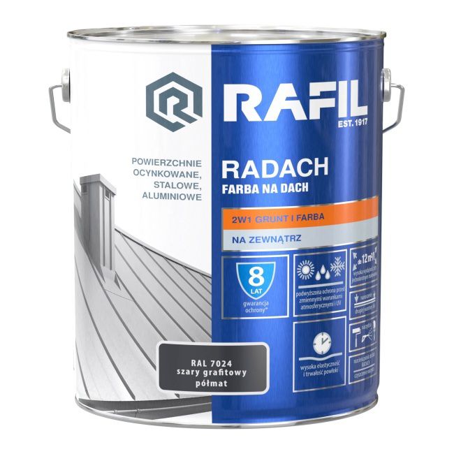 Tagmaling Rafil Radach grå grafit RAL7024 10 l