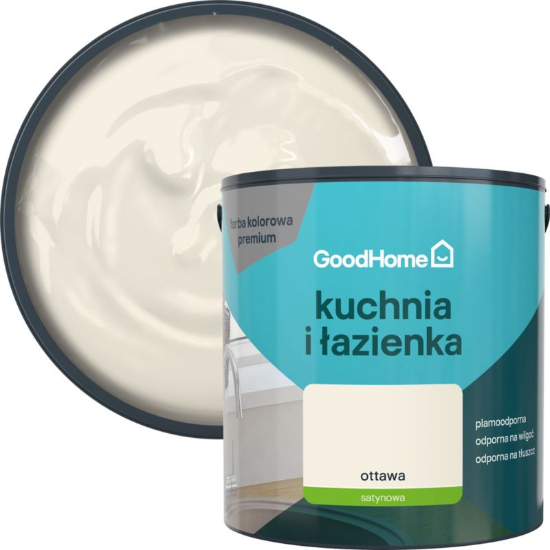 GoodHome Ottawa pletresistent maling til køkken og badeværelse 2,5 l