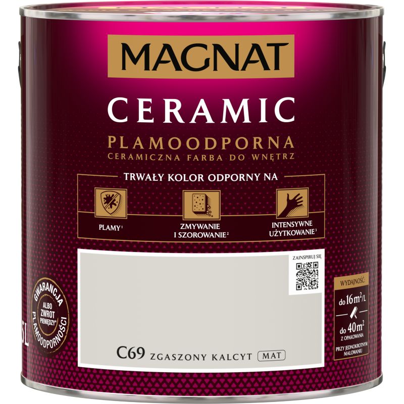 Magnat Ceramic plamemodstandsdygtig maling C69 afdæmpet kalk 2,5 l